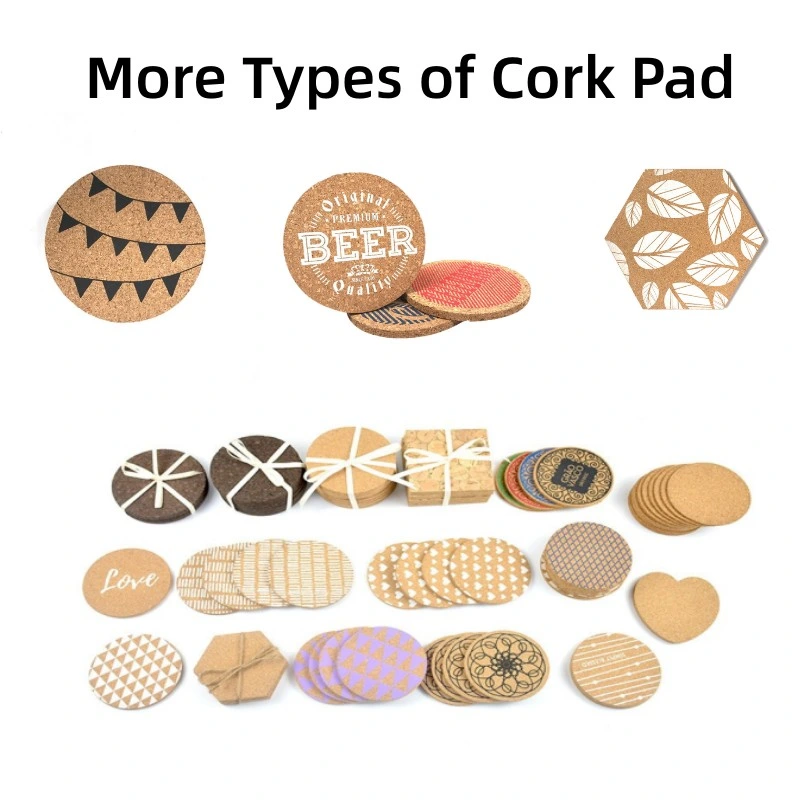 Kinpack Customized Cork Pad with Self Adhesive Backing Cork Tiles for Cork Coasters DIY of Any Material Coaster