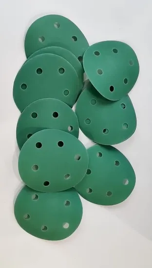 150mm 15 Holes Green Polyester Film Base Hook and Loop Sanding Disc Car Waterproof Sanding Papers
