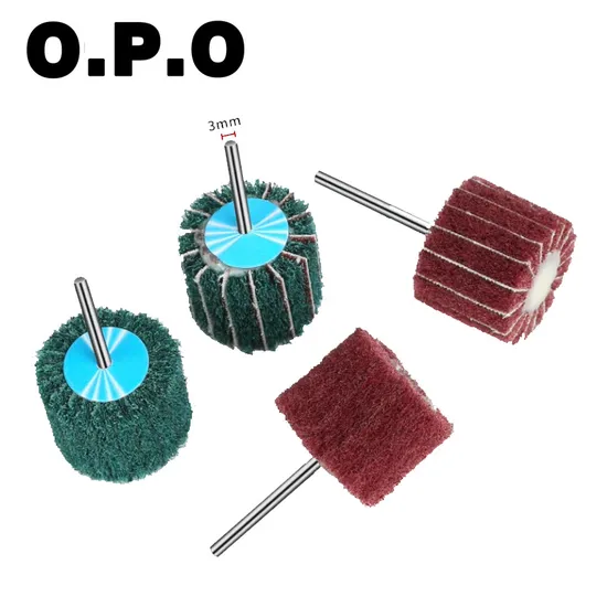 Customized Size Non Woven Sand Cloth Flap Wheel with Shank for Stainless Steel and Metal 