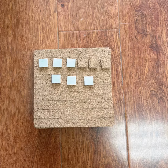 Kinpack Customized Cork Pad with Self Adhesive Backing Cork Tiles for Cork Coasters DIY of Any Material Coaster