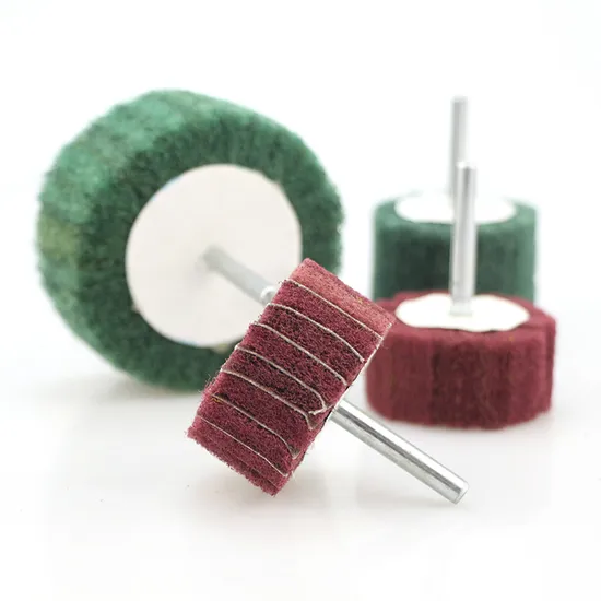 Non Woven Sand Cloth Flap Wheel Mounted Interleaf Abrasive Wheel Grinding Head with Shank for Stainless Steel Wholesale 