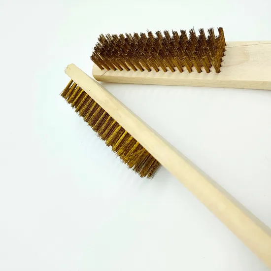 Brass Brush, Soft Brass Wire Brush, Wire Scratch Brush with Raw Wooden Handle Brush Clean Rust Brush 30cm Length Raw Wooden Handle Copper Wire 