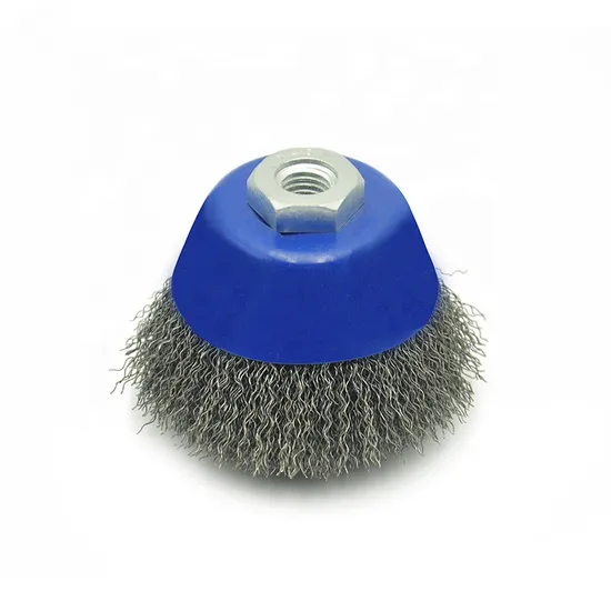 Yellow Shell Industrial Polishing Steel Wire Brushes Durable Copper Crimped Wire Cup Brush 
